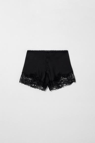 SHORT STYLE LINGERIE EN SOIE KATE MOSS X ZARA - Noir de Zara - Image 1