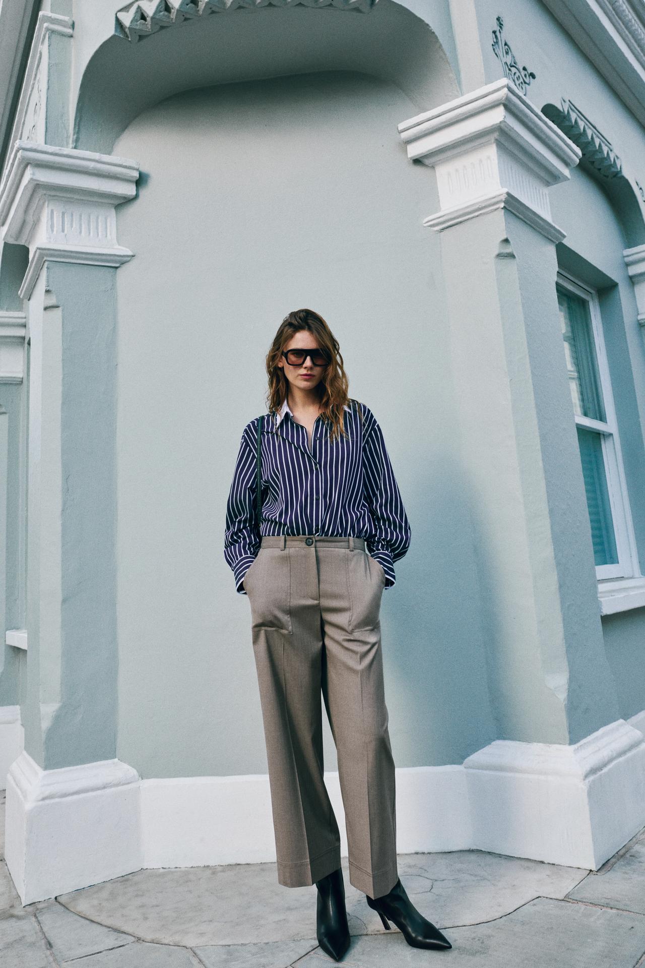 CROPPED STRAIGHT-LEG TROUSERS