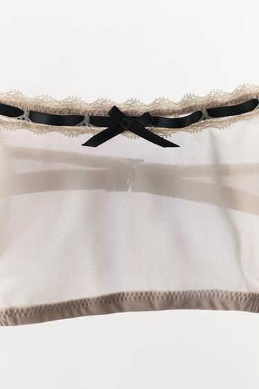 BRALETTE NŒUD CONTRASTÉ - Écru de Zara - Image 4