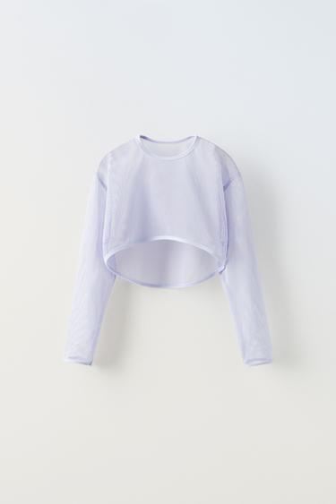 МАЙКА ИЗ СЕТЧАТОЙ ТКАНИ — ЦВЕТ МАЛЬВЫ от Zara — изображение 0