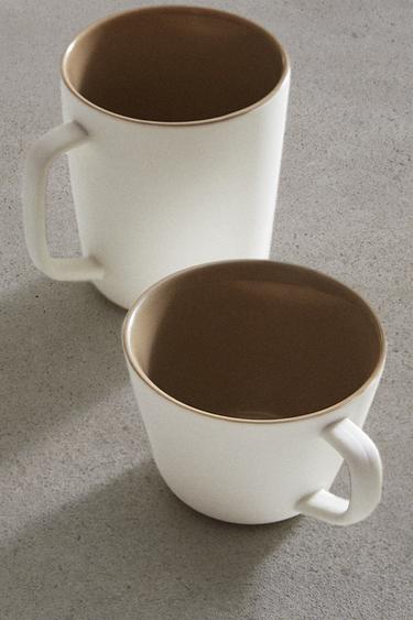 LOT DE 2 - TASSE 220 ML - marron/blanc de Zara - Image 2