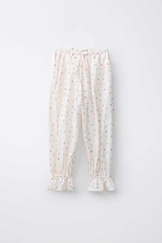 PANTALÓN BOMBACHO SCHIFFLY PUNTILLA - Crudo de Zara - Imagen 0