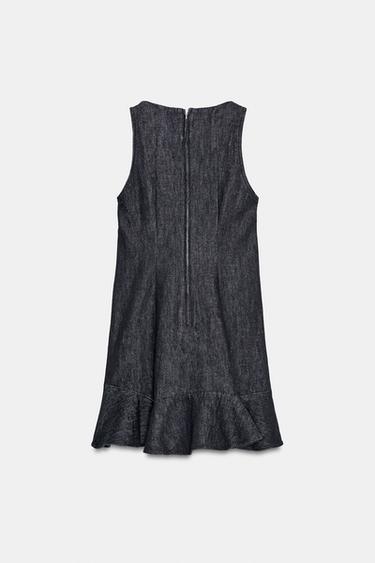 ROBE EN DENIM TRF À VOLANT - Indigo foncé de Zara - Image 5