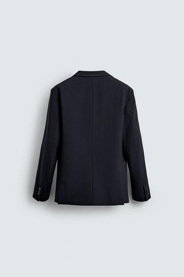 WOOL SUIT BLAZER - Navy blue by Zara - Image 8