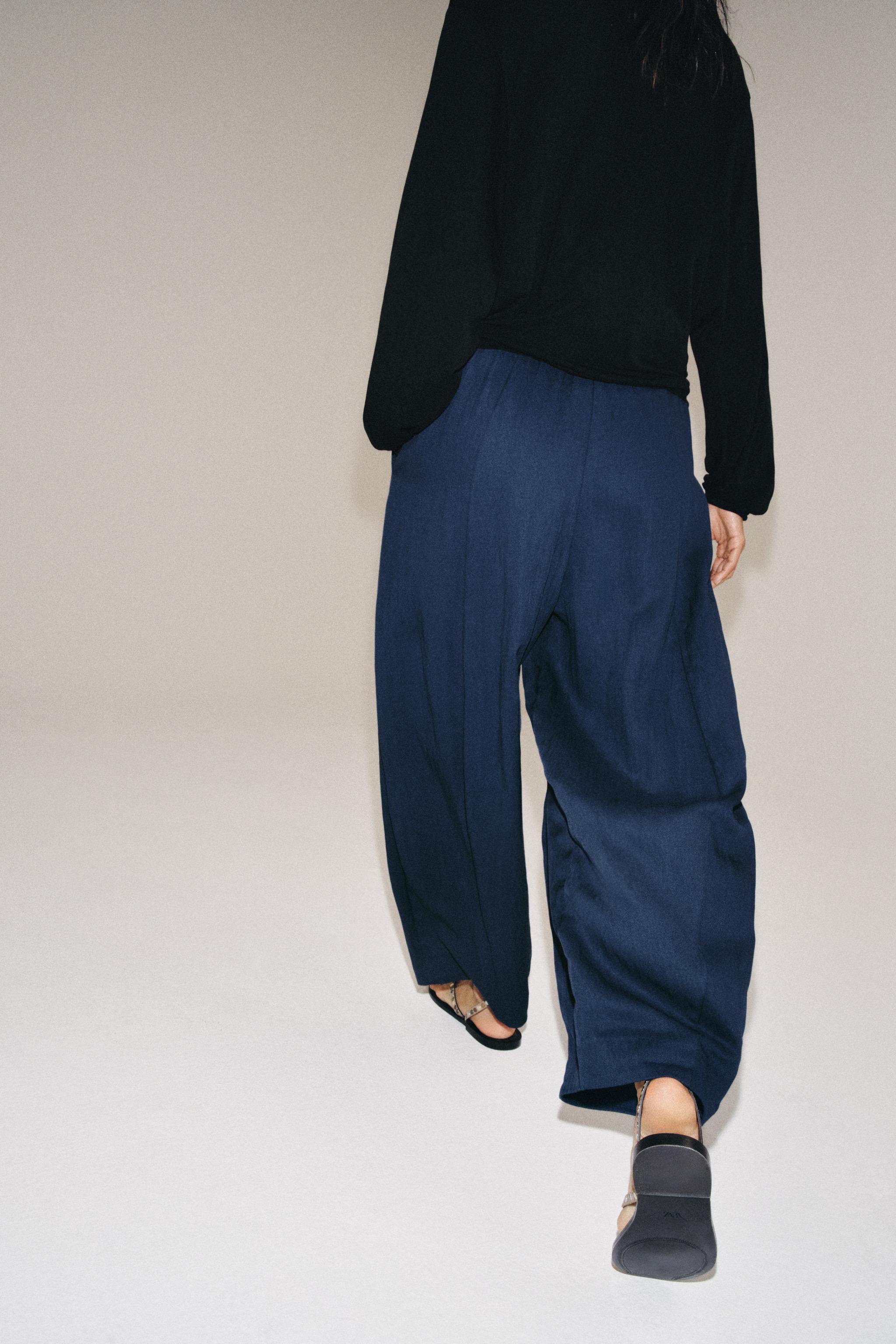 Zara ZW COLLECTION BARREL PANTOLON görsel 3