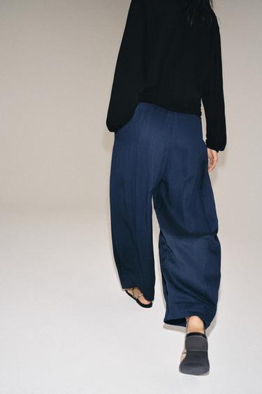 PANTALON BARREL ZW COLLECTION - Bleu encre de Zara - Image 2