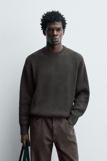 PURL KNIT JUMPER - Brown marl by Zara