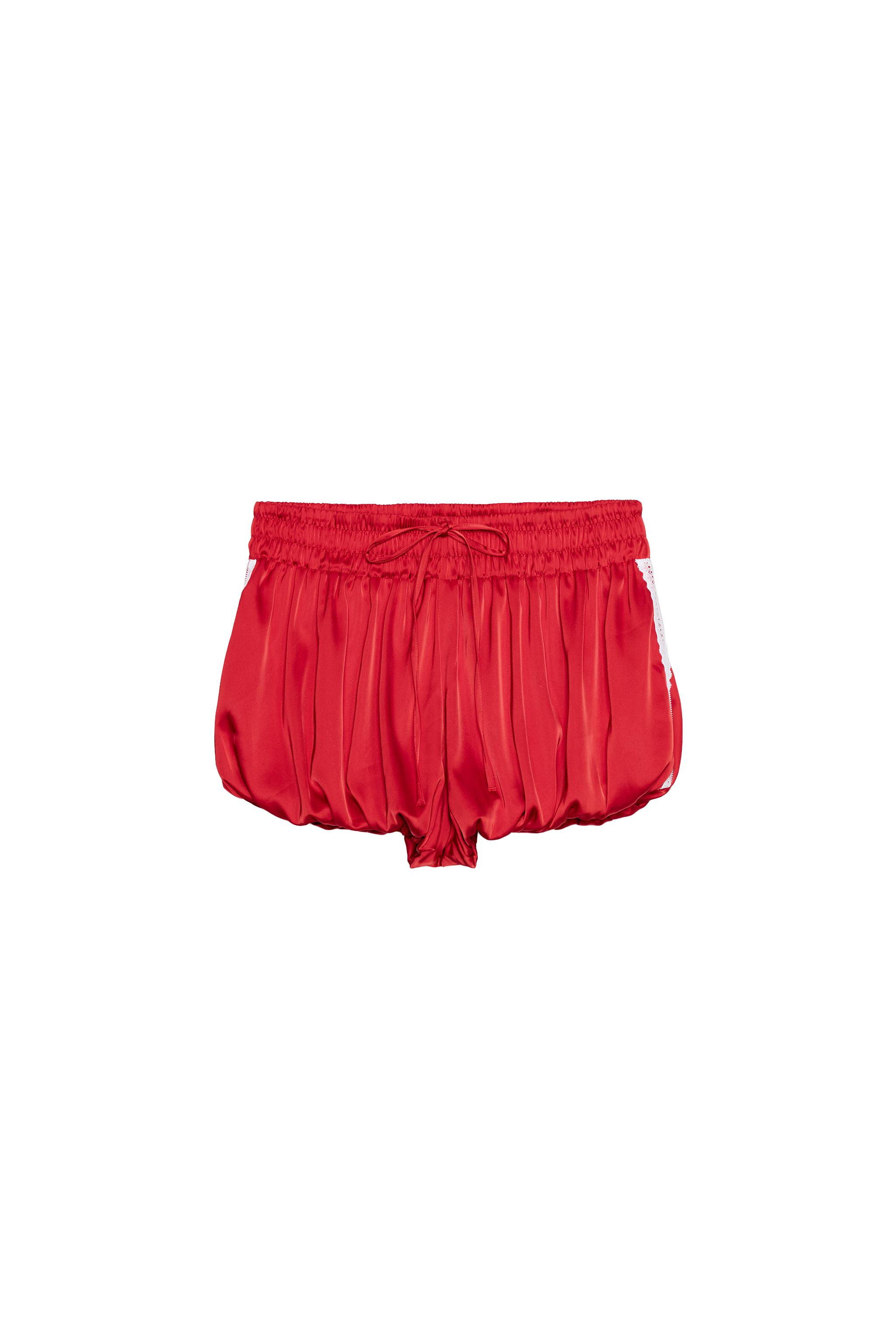 SATIN BALLOON SHORTS WITH LACE - Red | ZARA South Africa