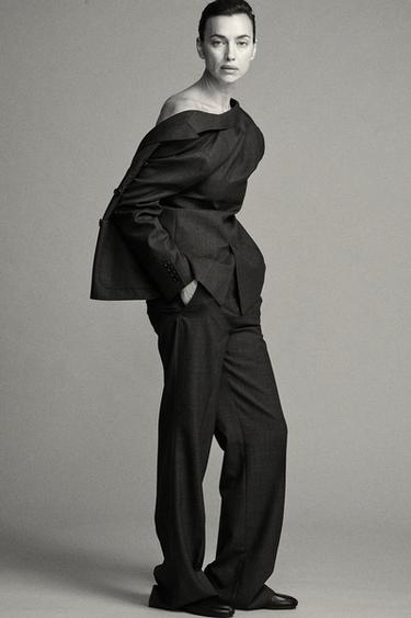 БРЮКИ ПРЯМОГО КРОЯ ИЗ СМЕСОВОЙ ШЕРСТИ — ZW COLLECTION — ТЕМНЫЙ АНТРАЦИТ от Zara — изображение 0