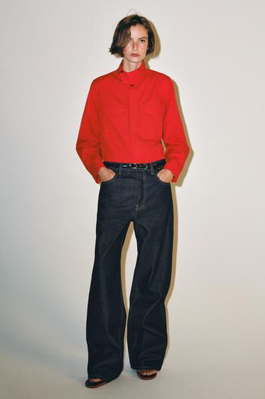 CAMISA BOLSILLOS ZW COLLECTION - Rojo fuerte de Zara - Imagen 0