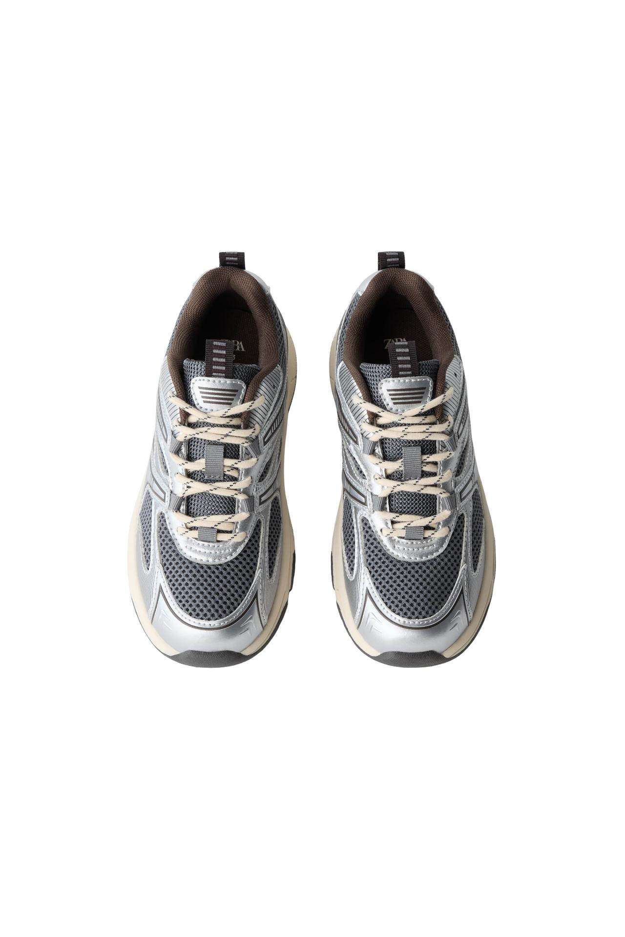 METALLIC SNEAKERS — Silver