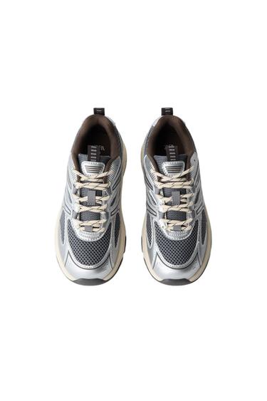 METALLIC SNEAKERS — Silver 2