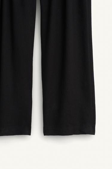 LINEN/LYOCELL PLEATED SUIT TROUSERS - Black by Zara - Image 10