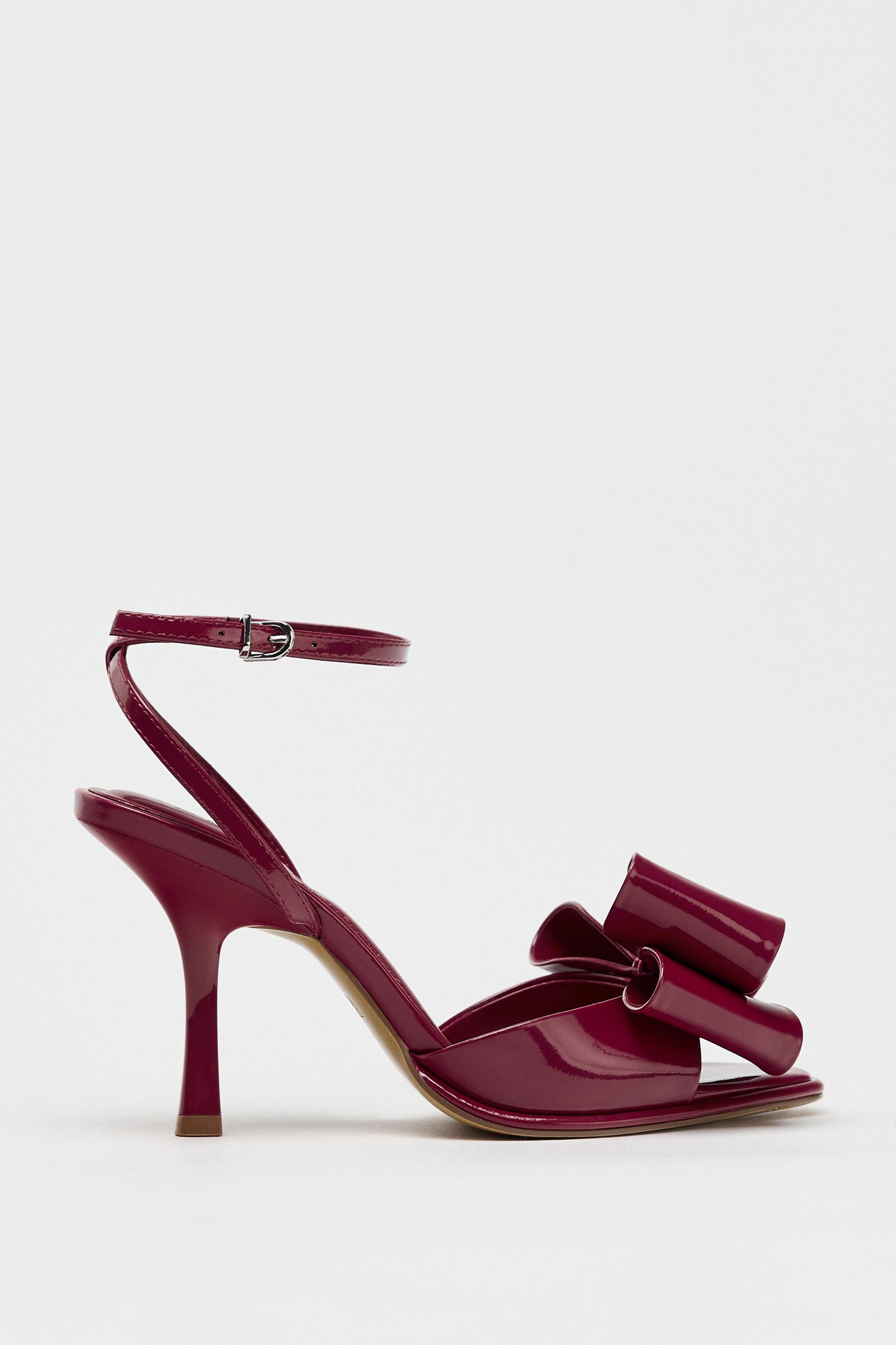 HEELED SANDALS WITH BOW - Red | ZARA United States