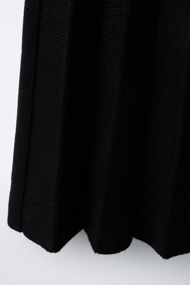 PLEATED KNIT SKIRT - Black by Zara - Image 3