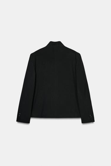 HIGH NECK BUTTONED BLAZER ZW COLLECTION - Black by Zara - Image 9