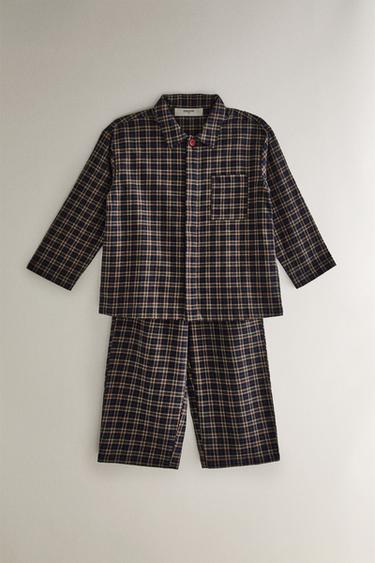 CHILDREN’S CHRISTMAS CHECK FLANNEL PYJAMA SET (SET OF 2) - red/navy by Zara - Image 0