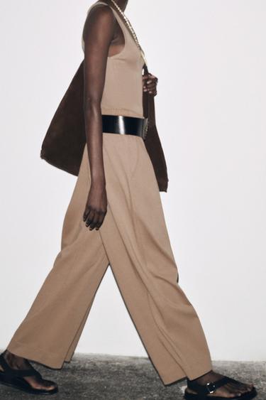 WIDE-LEG TROUSERS - Mink by Zara - Image 2