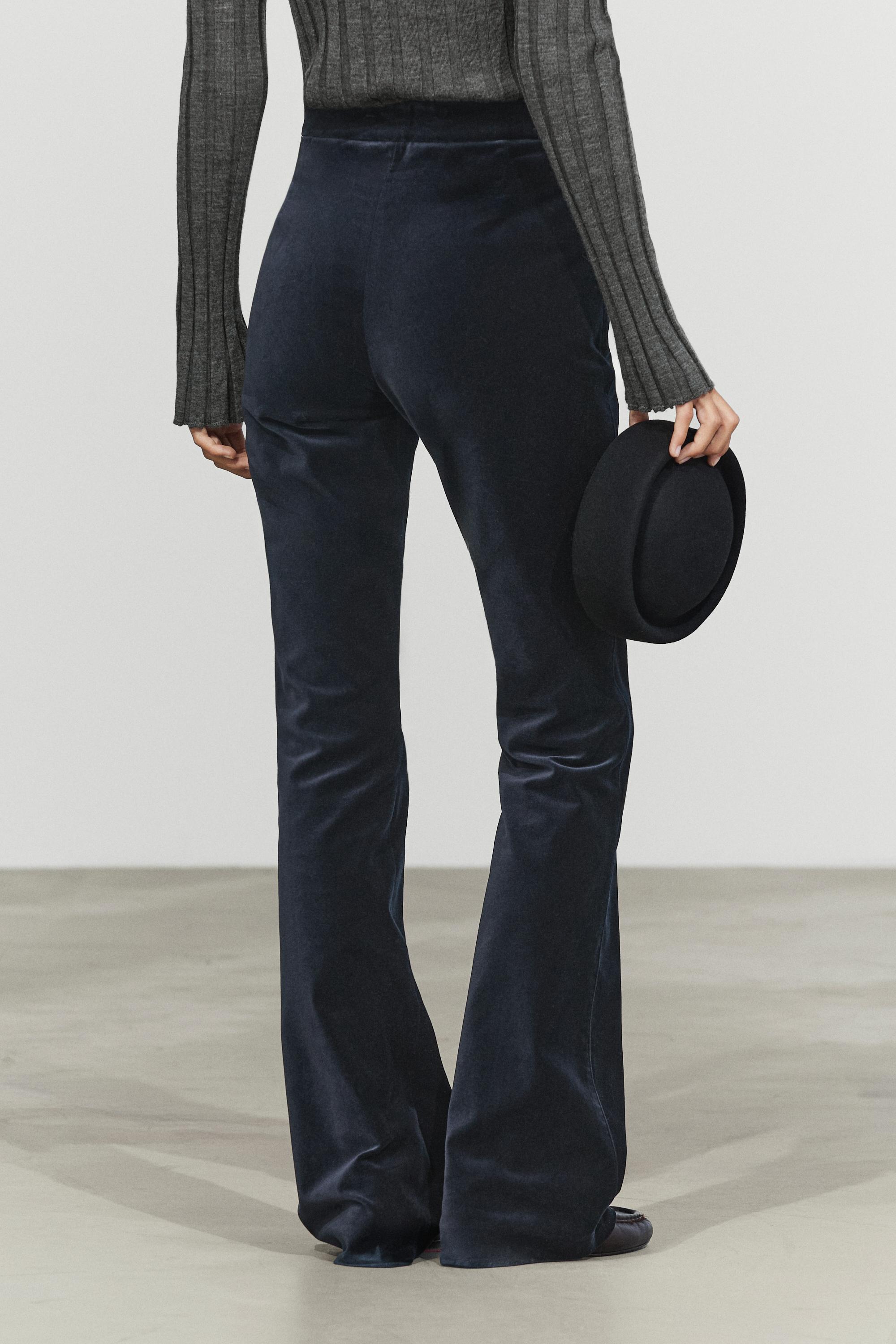 Velvet skinny flare fit pants