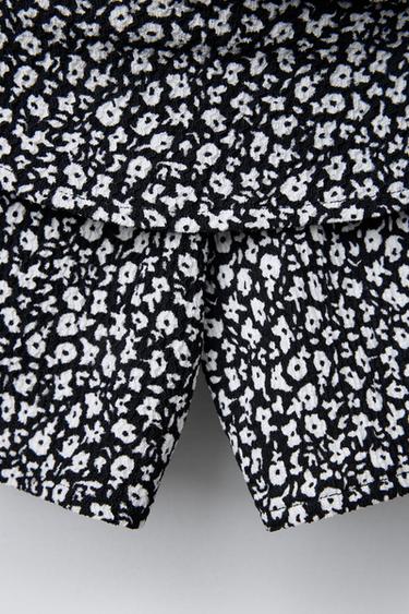 JUPE-SHORT FLEURS CAPE - Noir de Zara - Image 3