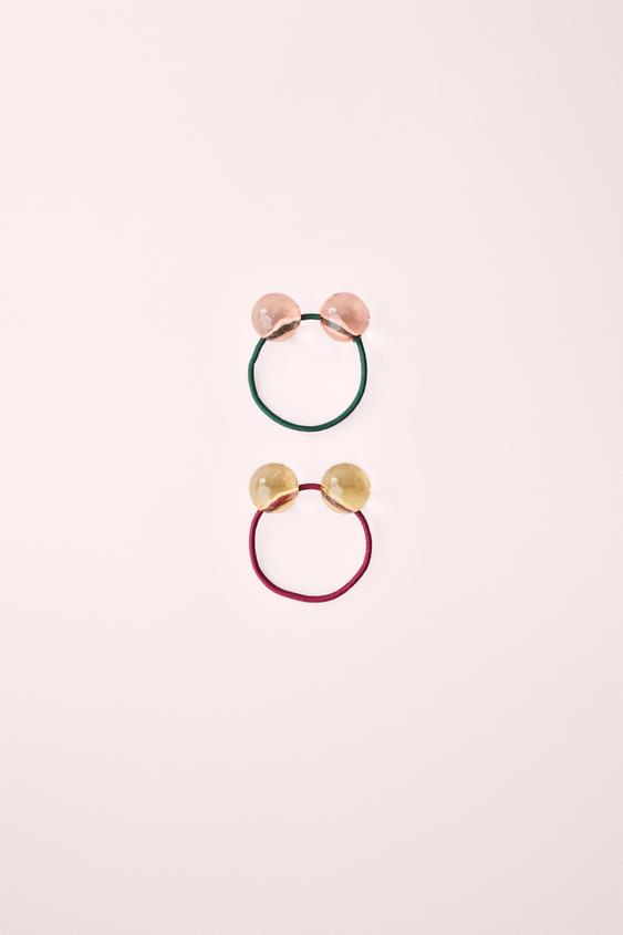 2-PACK OF SHAPED SCRUNCHIES CREATED BY CARAMEL LONDON X ZARA - Mustard by Zara - Image 0