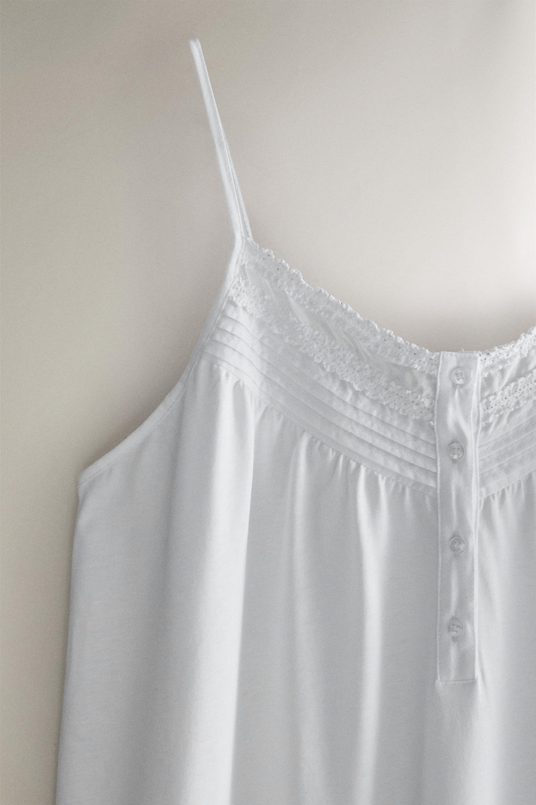 CHEMISE DE NUIT COTON BRODERIES