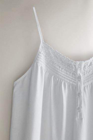 EMBROIDERED COTTON NIGHTDRESS - White by Zara - Image 2