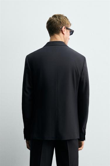 BLAZER COSTUME À CHEVRONS - Bleu marine de Zara - Image 2