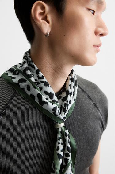 BANDANA IMPRIMÉ ANIMAL - Léopard / Gris de Zara - Image 1