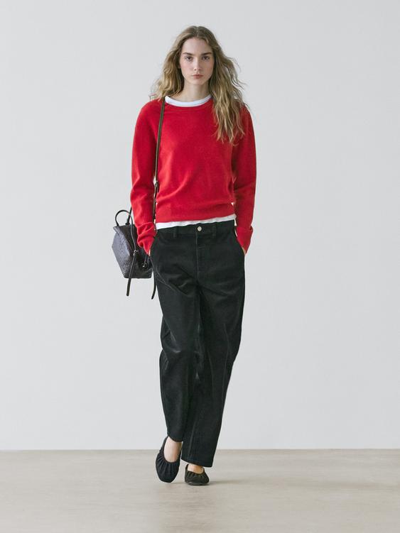 Barrel fit corduroy trousers