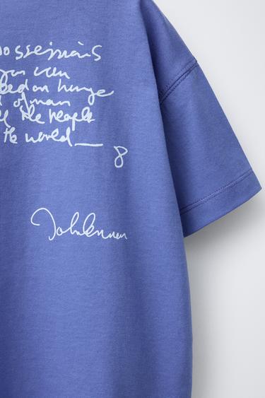 JOHN LENNON ® EMBROIDERED T-SHIRT - Blue by Zara - Image 3