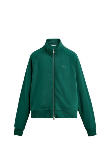 MOLETOM BORDADO COM ZÍPER - Verde da Zara