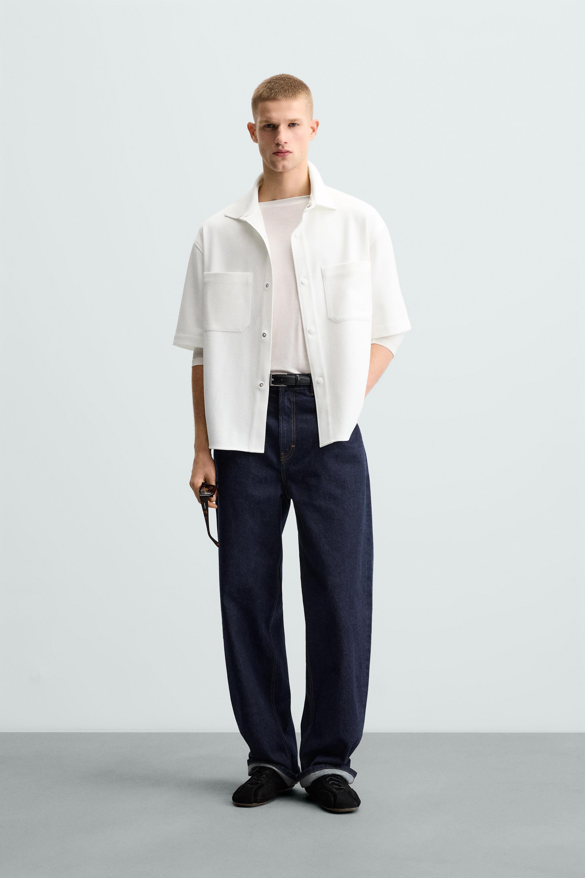 CAMISA LARGA COMFORT - Branco-marfim | ZARA Brasil
