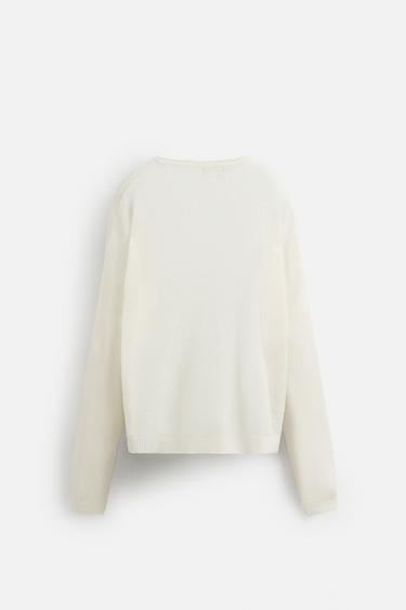 PULL STRUCTURÉ MÉLANGE LIN - Écru de Zara - Image 6