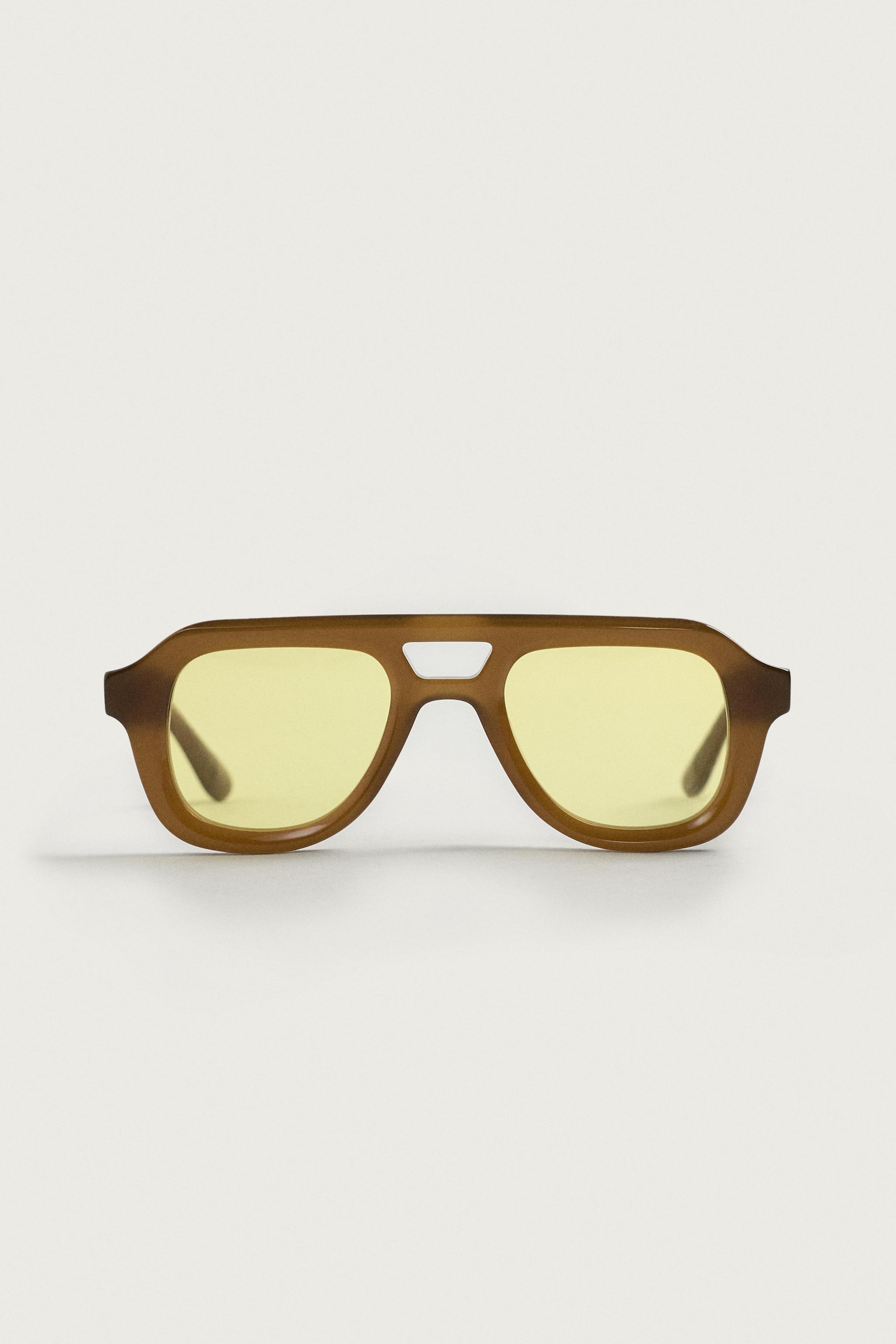 RECTANGULAR SUNGLASSES — Dark red