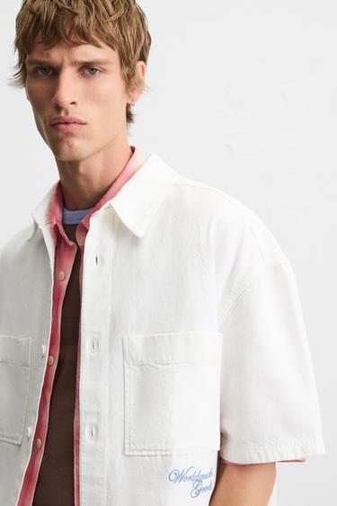 COMBINED EMBROIDERY SHIRT - White by Zara - Image 5