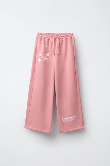 PANTALÓN CULOTTE TEXTO - Rosa de Zara - Imagen 0