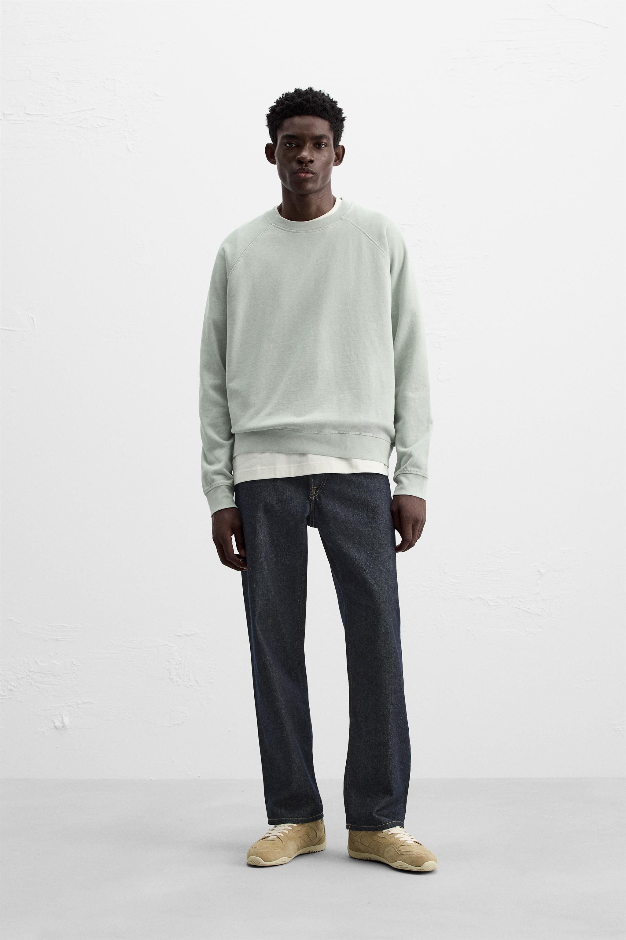 安心★関税込み★ZARA★WASHED CREW NECK SWEATSHIRT WASHED CREW NECK SWEATSHIRT - Faded blue | ZARA United States