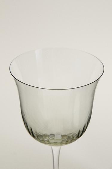 TRANSPARENT WINE GLASS - Greenish by Zara - Image 1