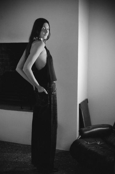 DETACHABLE TIE WAISTCOAT TOP - Black by Zara