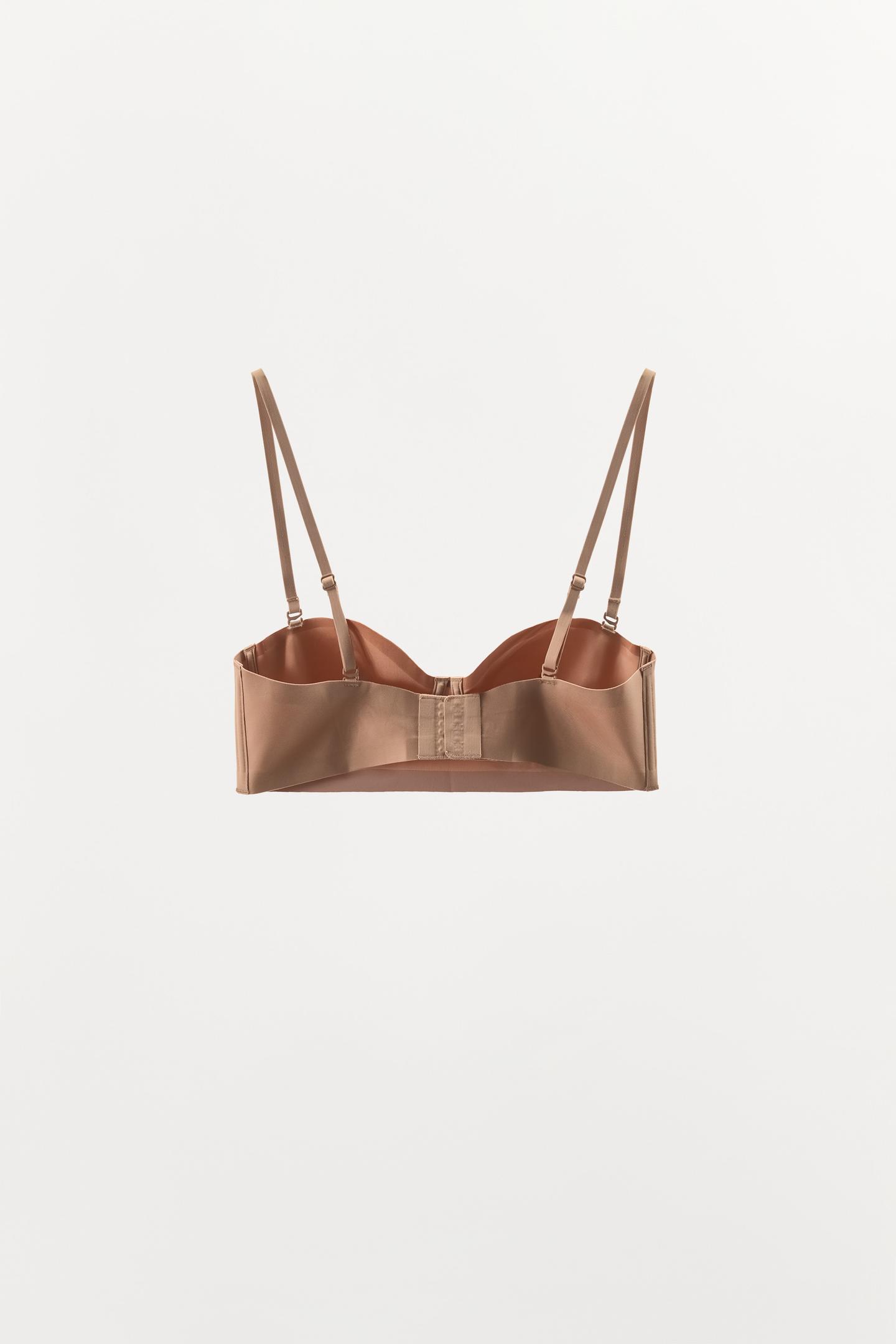 Бра Polyamide, на косточках — Zara, цвет: Бежевый розовый — фото 6