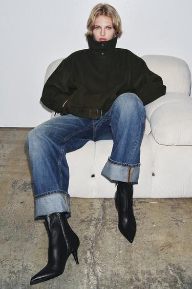 BOTÍN TACÓN PIEL - Negro de Zara - Imagen 0