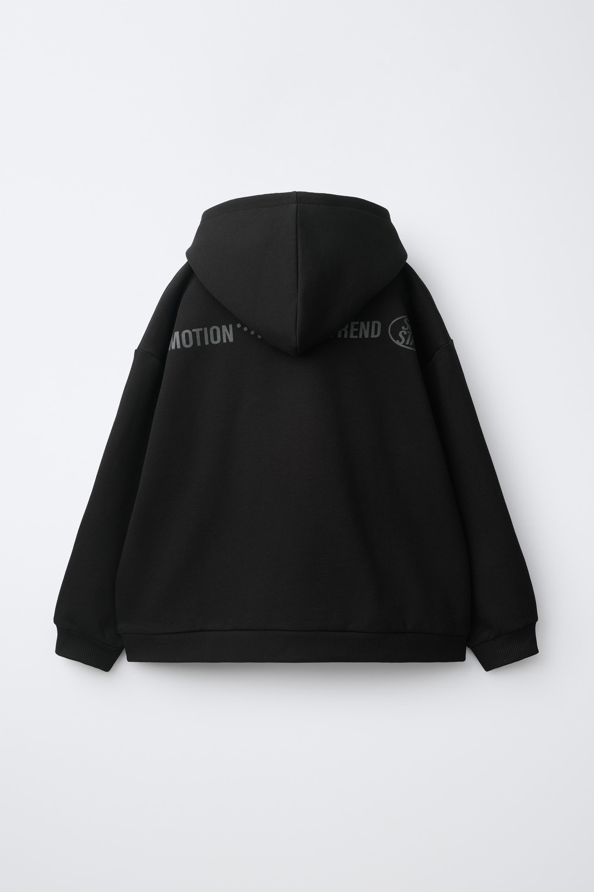 TEXT AND STUD HOODIE - Black | ZARA United States