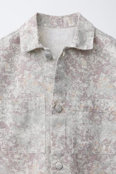 CHEMISE EN SERGÉ IMPRIMÉE - Écru de Zara - Image 2