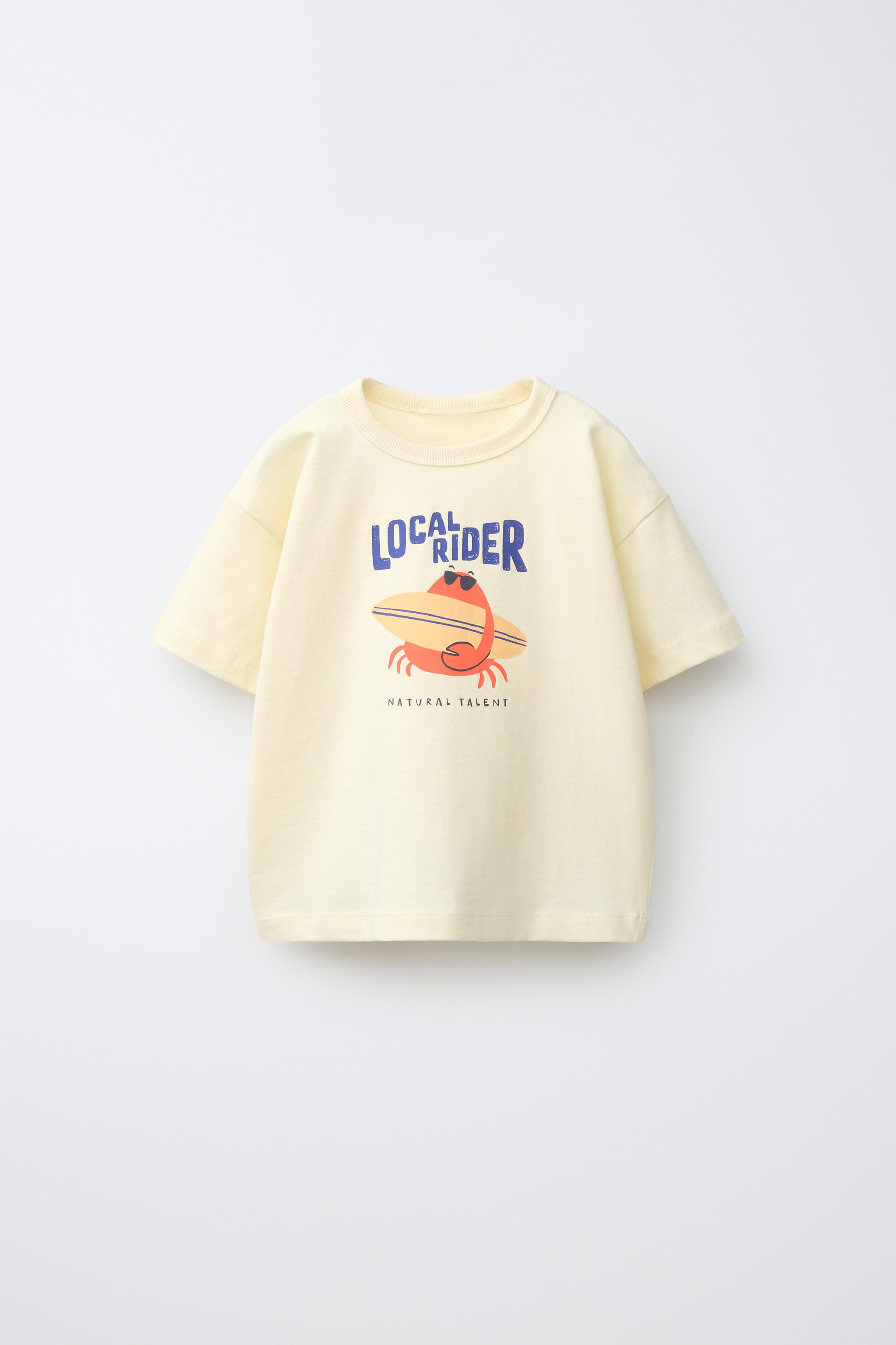 トップス AURALEEBRUSHEDORGANICCOTTON JERSEYTEE ANIMAL PRINT T-SHIRT - Light yellow | ZARA United States