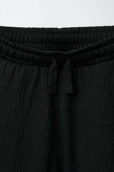 BOWLING SHIRT AND TEXTURED BERMUDA SHORTS SET WITH LABEL - Black by Zara - Image 6