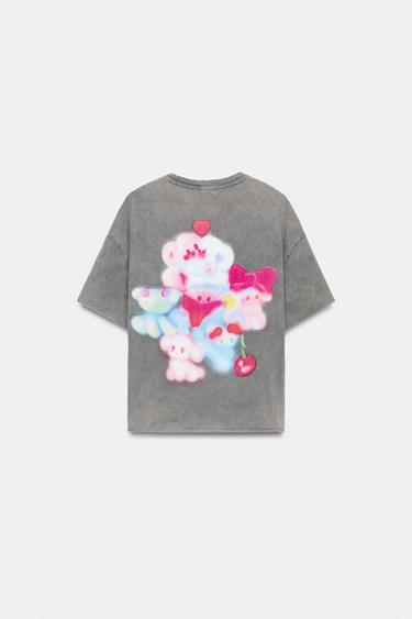 T-SHIRT EFFET DÉLAVÉ ÁNGELA BACHER - Gris anthracite de Zara - Image 5