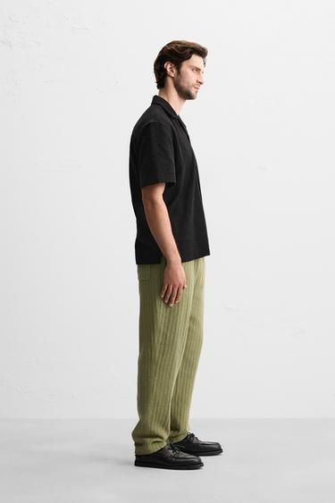 TEXTURED TROUSERS - Moss green by Zara - Image 3