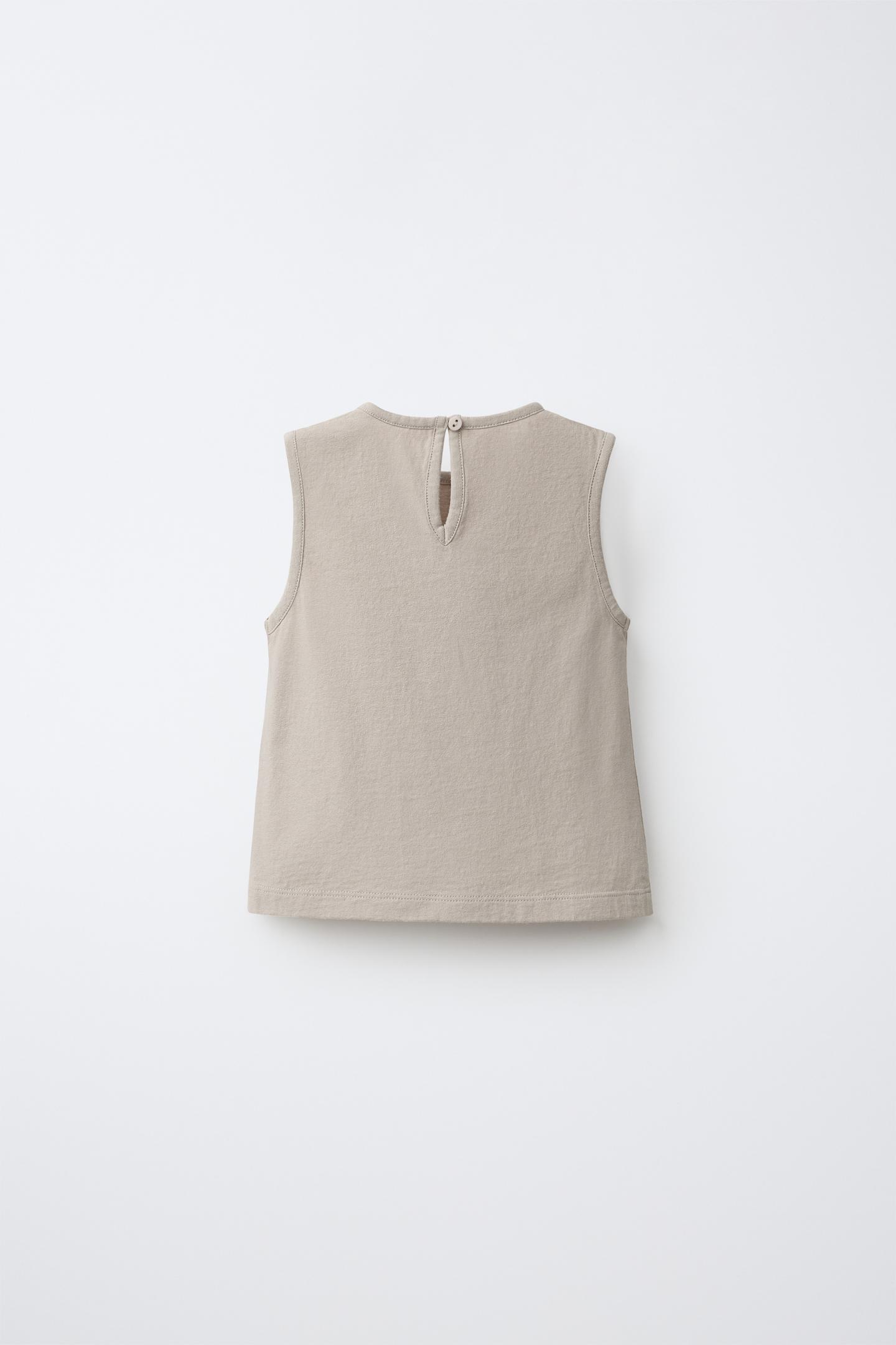 Детский топ Zara Buttoned Sleeveless Top, цвет: Бежевый — фото 2