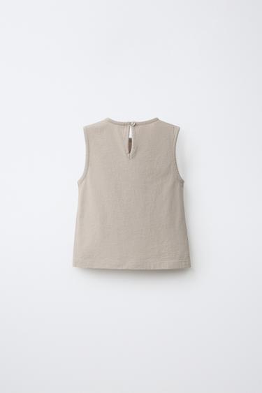 BUTTONED SLEEVELESS TOP — Beige 2